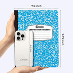 Rosmonde 12 Pack Bulk Composition Notebooks College Ruled, 200 Pages (100 Sheets), 9-3/4 x 7-1/2, Hard Cover College Ruled Notebooks, Assorted Colors Composition Notebook For School, Colors May Repeat