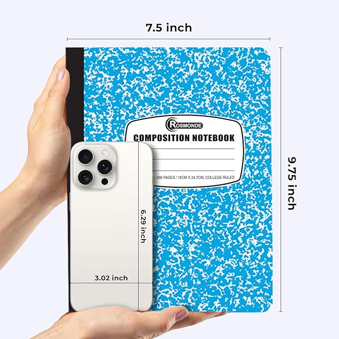 Rosmonde 2000 Pack (Pallet) Composition Notebook Bulk, College Ruled, Full Pallet of Composition Notebooks, 200 Pages (100 Sheets), 9-3/4 x 7-1/2, Bulk Notebooks for School & Office, 4-7 Days Transit