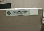 Quality Aluminum, Changeable Cubicle Nameplate Holder, Satin Silver Base, and Silver Name Plate Holder, (2" depth)
