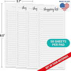 321Done 4-Pack Shopping List Notepad, 3.7x8.5 - Made in USA, Handheld Grocery List, Store, Market - Pad for Planning, Organizing, Meal Prep