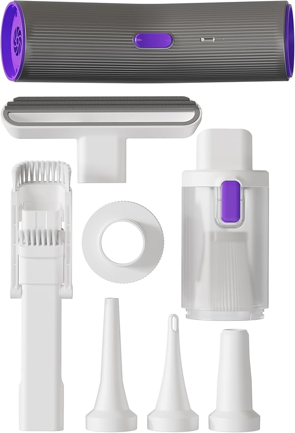 Vogano Cordless Car Vacuum, 4 in 1 Portable Mini Handheld Vacuum Cleaner with 15000pa Suction Power, 2 Suction Modes & Multi-Nozzles for Car Home Office Pet, Silver