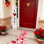 Valentine’s Day Porch Sign 47.2" Wooden “Love Be Mine” Hanging Signs, Romantic Heart Decor for Front Door, Porch, or Indoor Outdoor Valentine Party Decorations