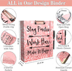 Lateefah 3 Ring Binder, 2 Inch Binder Organizer for Letter Size(8.5'' x 11'') with 5-Tab Dividers and Pockets, File Folders with Low Profile Clipboard for Office, School Supplies