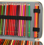 Vomgomfom Colored Pencil Case - 200 Slots Holder With Zipper Closure, Twill Fabric Large Capacity for Watercolor Pens or Markers, Organizer for Artist (White)