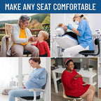Everlasting Comfort Doctor Recommended Memory Foam Seat Cushion for Office Chairs & Car - Ergonomic Office Desk Accessories - Cushions for Tailbone Pain Relief, Sciatica (Black Upgraded, Large)