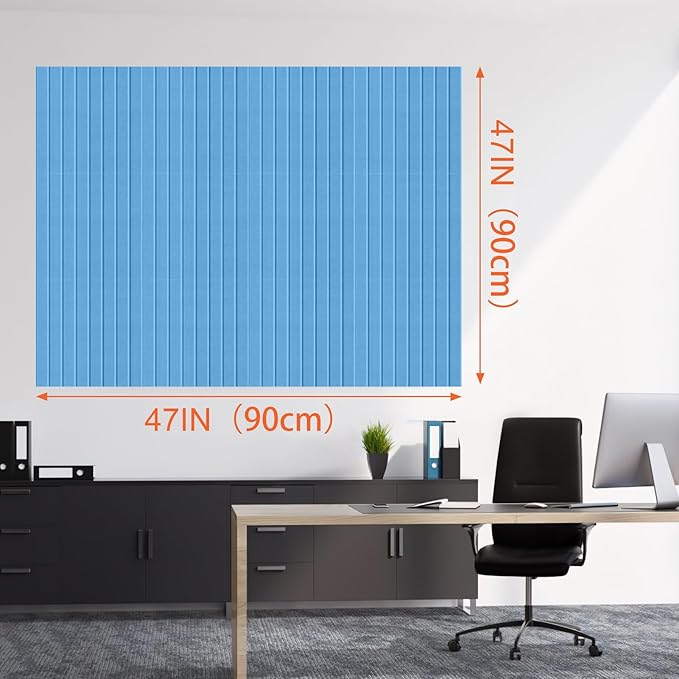Cork Boards for Walls 48" x 36" Felt Board Alternative, 12 Pack Felt Wall Tiles Bulletin Board, Large Cork Board for Office Pin Board Tack Board Cork Boards