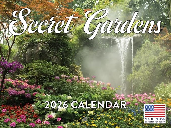 Secret Garden Calendar 2026 Botanical Monthly Wall Calender 12 Month | American Made In The USA