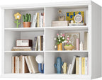Rresyet 47.2" Wide Bookcase, 3-Tier Bookshelf Open Storage, 37" Tall Floor Standing Indoor Furniture, Book Cases for Home School Library Office Bedroom Kids, White