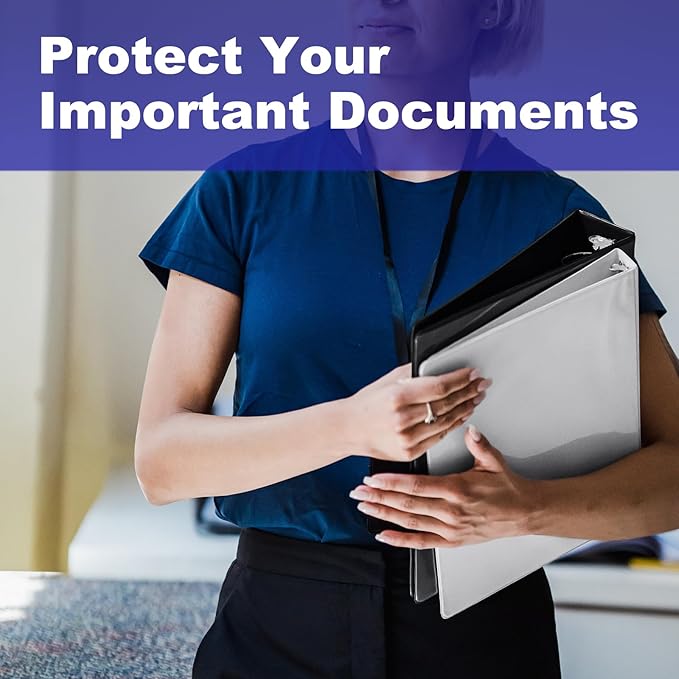 3 Ring Binder 1 Inch, ViVin Sturdy 1"-Round Ring Binder with 2 Interior Pockets, Clear View Cover, PVC-Free, Fits 200 Sheets of 8.5'' x 11'' Paper, Office Home School (12 Pack, White)