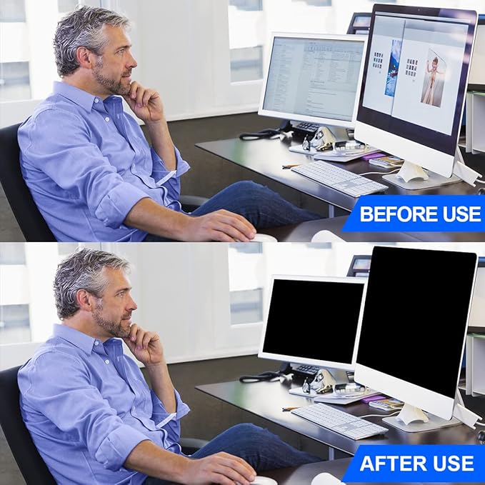 GUDTEKE Computer Privacy Screen Filter 27" Hanging Privacy Screen Protector Compatible Widescreen Computer Monitor with Aspect Ratio 16:9,Anti-Glare Privacy Screen Protector (27" Diagonal (16:9))