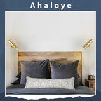 Ahaloye Gold Plug in Wall Sconce, Modern Swing Arms Wall Lamp with Cord Wall Light for Bedroom (Bulb Included)