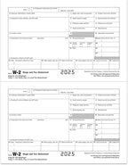 W2 Forms 2025, 6 Part Tax Forms, 25 Employee Kit of Laser Forms Designed for QuickBooks and Accounting Software