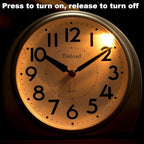 Tinload 5.5" Large Analog Alarm Clock Silent Non Ticking, Gentle Wake, Beep Sounds, Increasing Volume, Battery Operated Snooze and Manual Light, Easy Set,Silver(Best for Elder)