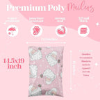 Pretty Package Store 6x9 Designer Christmas Holiday Poly Mailers 100 Pack Heavy Duty Waterproof Self Seal Shipping Bags Large Mailing Envelopes Bulk Tear Resistant Cute Packaging Pink Santa
