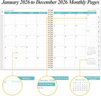 2026 Planner - Planner 2026 from January 2026 to December 2026 with 12 Monthly Tabs, Flexible Cover, Inner Pocket, 8.5" x 11", Blue Watercolor