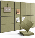 Fluxynara Felt Bulletin Board Tiles -28"x18" Cork Board Alternative for Office Decor, Push Pin Board Wall Organizer 6-Pack-Olive Green