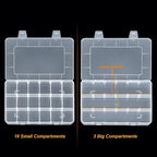 CGCG 3 Pack 7.9 x 5.8 inch Plastic Organizer Box with Adjustable Dividers 18 Grids Clear multi Compartment Storage Container Small Case for Beads Crafts Jewelry Fishing Tackles nail charm sticker