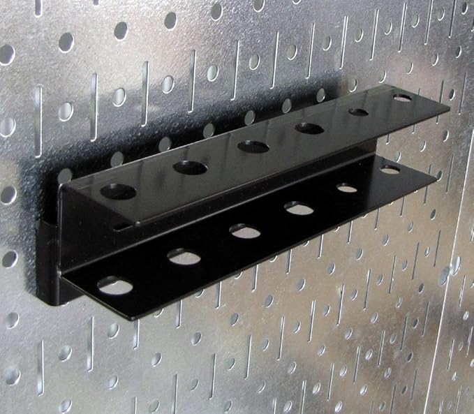 Wall Control Screwdriver Holder Bracket Slotted Metal Pegboard Accessory Slotted Tool Board - Black