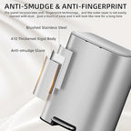 KUK 5.3 Gallon Kitchen Trash Can with Lid, Heavy Duty Hands-Free Stainless Steel Commercial Step Trash Bin with Removable Inner Bucket, Pedal Rubbish Bin for Home Office and Kitchen, 20L/5.3Gal