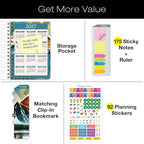 HARDCOVER 2026 Planner, 5.5"x8": 14 Months (November 2025 - December 2026), Daily Weekly Monthly Planner, Yearly Agenda, Bookmark, Pocket Folder and Sticky Note Set (Lake View)