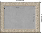 Amanti Art Silver Framed Magnetic Board 27x35 Medium Vision Board for use with Magnets, 100% Metal Sheet to Display Items as Office Decor or for Home Organization in mudroom, Kitchen or Kids Room