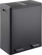 Step N' Sort The 18.5 Gallon Extra Large Capacity, Soft-Step, Dual Trash and Recycling Bin with Removable Inner Bins