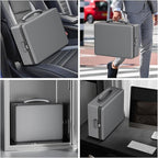 ENGPOW Fireproof Document Box, Hard Case File Box with Fireproof Zipper＆Lock, 6400°F Heat Insulated Fire and Water Resistant File Organizer Storage Safe for Important Documents Laptop Cash, Gray