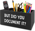 XPH Funny But Did You Document It Black Pen Pencil Holder Organizer for Desk, HR Human Resources Gifts, Office Humor Gifts, Wooden Box Sign for Office Workplace Desk Tabletop Decorations