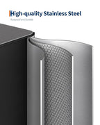Garvee Trash Can, 16 gal Dual Compartment Stainless Steel Kitchen Trash Can for Recycling, 8+8 gal Plastic Inner Buckets and Quiet Close, Brushed, Airtight, Silver