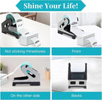 Vazioyar Shining Rhinestone Label Holder,Thermal Label Holder for Rolls and Fan-Fold Labels, Sticker Roll Holder Work with Desktop Label Printer, Label Stand Shipping Supplies for Home Office