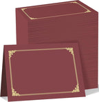HAUTOCO 120 Packs Certificate Holders, Burgundy Diploma Holders, Document Award Covers Certificate Folders with Gold Foil Border for 8.5x11 Letter Size