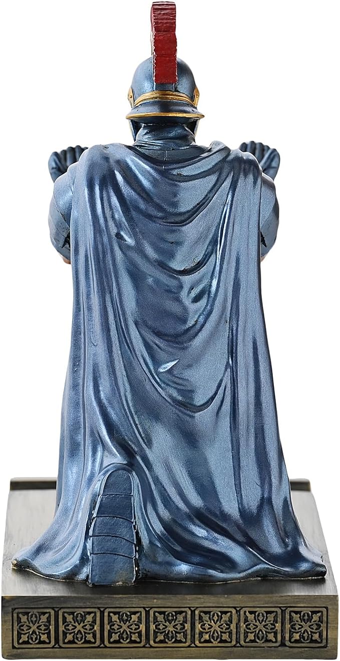 CYXStar Roman Praetorian Prefect Warrior Knight Pen Holder Desk Ornament Resin Praetorian Guard Mobile Phone Stand Desk Accessories and Organizer for Office with a Letter Opener (Blue)