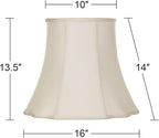 Creme Large Bell Cut Corner Lamp Shade 10" Top x 16" Bottom x 14" Slant x 13.5" High (Spider) Replacement with Harp and Finial - Springcrest