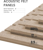 Large Felt Bulletin Board 48" x 36" Cork Board Alternative-12 Pack with 70 Safe Removable Adhesive Tabs, Cork Boards for Walls Cork Board for Home Office Classroom Pin Board-Taupe