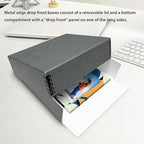 Lineco Museum Archival Storage Box, 14.75x18.75x3 in. Drop Front Design. Acid-Free with Metal Edge. Organize Photos, Pictures, Prints, Documents, Crafts, DIY. Gray, 2 Pack