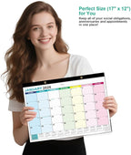 Desk Calendar 2026, With 3 sticker, 18 Month Wall Calendar Running to June 2027-17" x 12" Desktop/Wall Monthly Calendar for Homes, School & Office