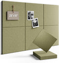 Fluxynara Felt Bulletin Board Tiles -28"x18" Cork Board Alternative for Office Decor, Push Pin Board Wall Organizer 6-Pack -Olive Green