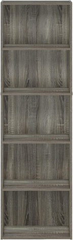 Furinno LUDER Book Shelf, 5-Cube Bookshelf, Bookcase with Open Shelf, 9.4 x 15.8 x 52, for Living Room, Bedroom, Home Office, French Oak