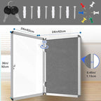 Magula Enclosed Bulletin Board Tamper-Proof Dispaly Case, Aluminium Frame, Shatter Resistant Lockable Bulletin Board, Lockable Noticeboard(24"x18")