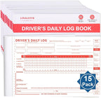 LINAUSTFB Daily Log Books for Truck Drivers with 7 and 8 Day Recap, 15 Pack, 32 Sets of Forms per Book, 8.5" x 5.5" with Detailed, 2-Ply Carbonless Driver Log Book