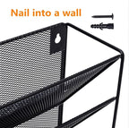 Delifox 7-Compartment Wall Mounted Hanging File Organizer Cubicle Wall File Holder Vertical Document Organizer for Office Home, Black