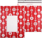Bubble Mailers 12x15" - Red Snowflake Baubles (Writable Area) - 25 Pack - Large Padded Envelopes 12x15 - Poly Bubble Mailers Padded Mailers - Holiday Bubble Envelopes