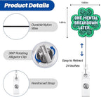 ONE Mental Breakdown Later… Funny Four-Leaf Clover Badge Reel | Retractable ID Card Green Badge Holder | Name Tag Work Badge Clip for RN LPN CNA MA ER Night Shift Nurse Doctor | Nurse Gifts | Acrylic