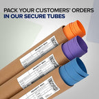 4" x 36" Reinforced Kraft Paper Mailing Tubes, Pack of 2 Tubes with 2 Caps Each – USPS Approved Poster Tube – Made in USA Cardboard Tube for Shipping and Storing Posters, Prints, Artwork, or Documents
