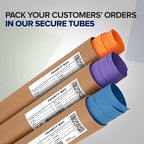 4" x 36" Reinforced Kraft Paper Mailing Tubes, Pack of 4 Tubes with 2 Caps Each – USPS Approved Poster Tube – Made in USA Cardboard Tube for Shipping and Storing Posters, Prints, Artwork, or Documents