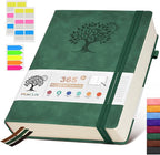 PERCUN A4 Lined Journal Notebook，365 Page Large Leather Journals for Writing Women Men，Hardcover Notebook with 100Gsm Thick Pages for Travel，Work，School，College Ruled, Daily Diary (8.5" x 11.4")
