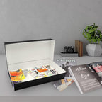 Lineco Museum Archival Storage Box, 11.75x18.25x3 in. Drop Front Design. Acid-Free with Metal Edge. Organize Photos, Pictures, Prints, Documents, Crafts, DIY. Black, 2Pack