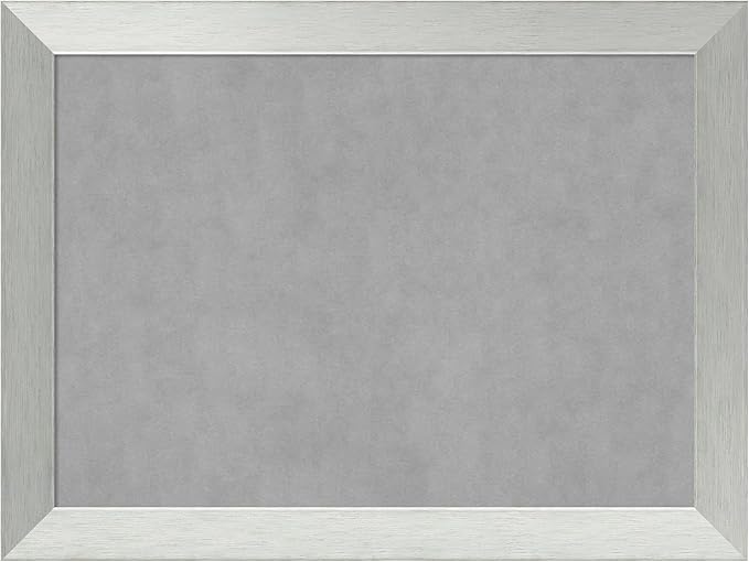 Amanti Art Silver Framed Magnetic Board 24x32 Medium Vision Board for use with Magnets, 100% Metal Sheet to Display Items as Office Decor or for Home Organization in mudroom, Kitchen or Kids Room