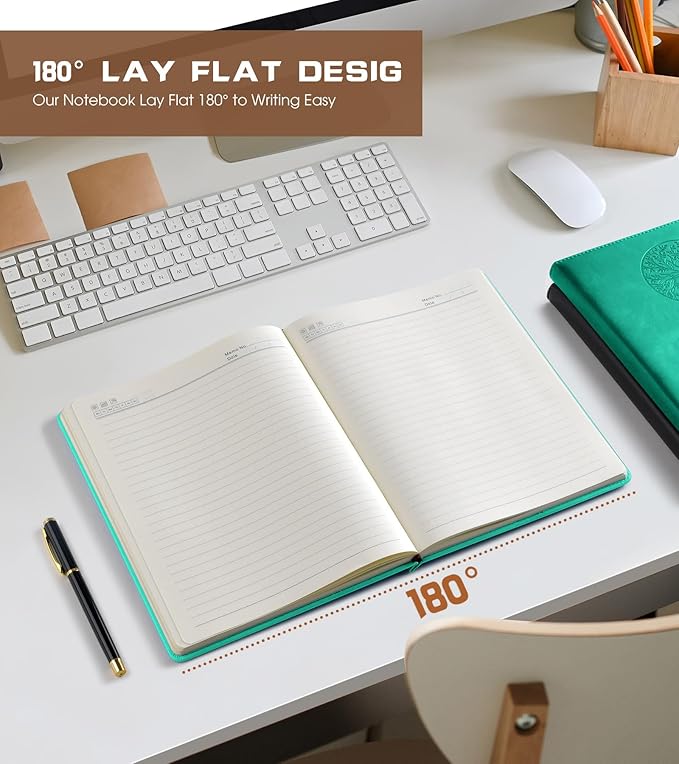Biuwory Lined Journal Notebook for Women Men,256 Pages B5 Large Hardcover Leather Journals for Writing,Travel,Business,Work & School,College Ruled Notebooks for Note Taking,Diary Notepad 7.8"×10.2"
