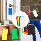 500 Plastic Shipping Tags with Wire - Waterproof Heavy Duty Labels with String Wires - Colorful, 4 3/4 x 2 3/8